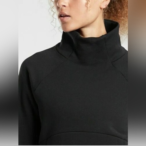 Athleta | Polartech Funnel Neck Sweatshirt Black Medium Workout Athleisure Yoga - Picture 2 of 11